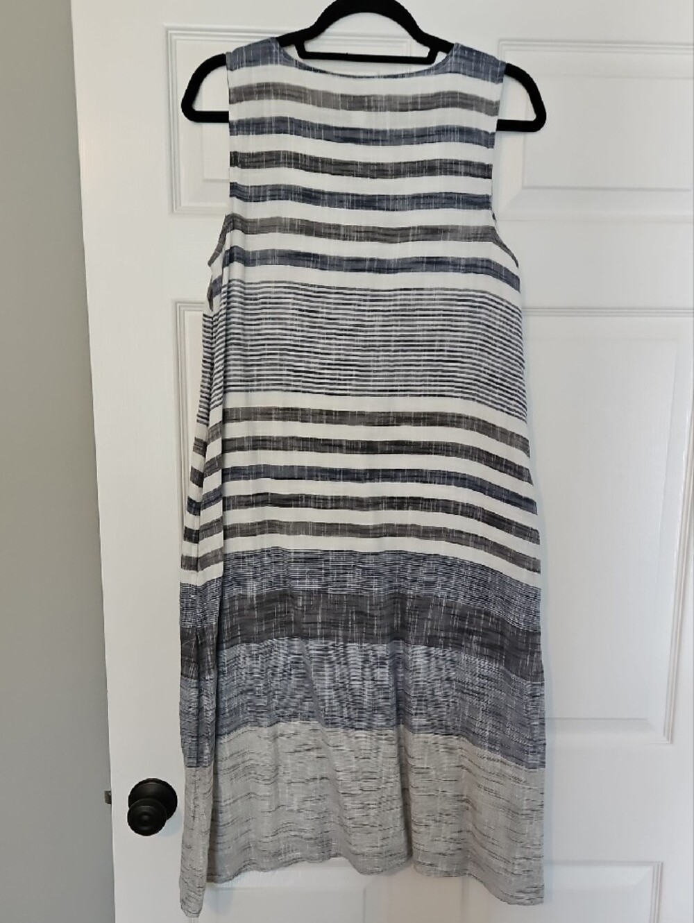J. Jill White and Navy Striped V-Neck Sleeveless Dress - Picture 2 of 10